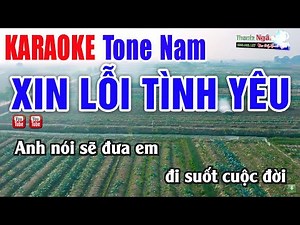 Xin Lỗi Tình Yêu Karaoke Tone Nam 2025 - Nhạc Sống Thanh Ngân