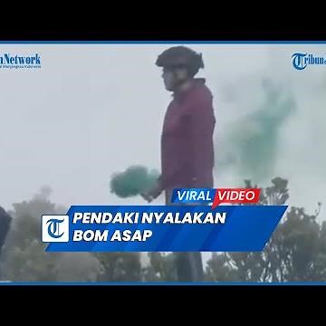 Viral Pendaki Nyalakan Bom Asap di Puncak Gunung Gede Pangrango