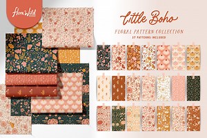 Little Boho Floral Patterns, a Pattern Graphic by Flora Wild Designs