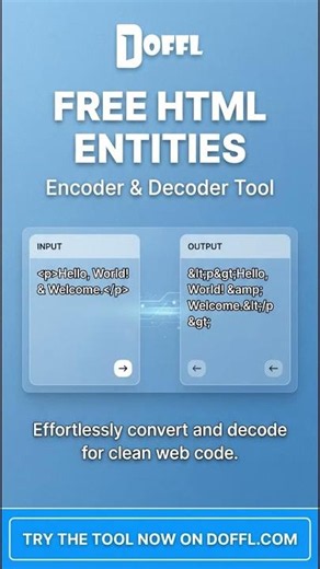 Free HTML Entities Encoder & Decoder - Doffl.com