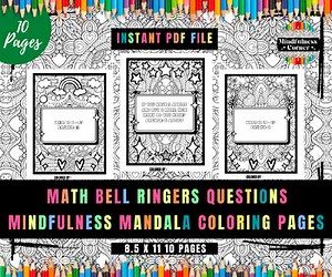 Math Bell Ringers Themed Question, Printable Coloring Pages, No Prep