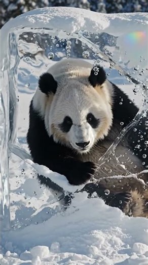 panda in ice