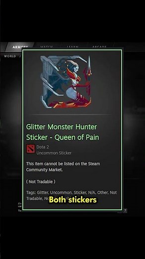 Sticker Capsules in Dota 2 | #dota2 #monsterhunter #stickers