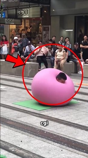 Man Trapped Inside a Giant Balloon and It's Actually Real #shorts #viral