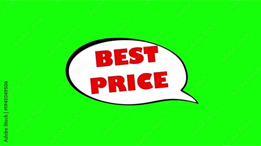 Animated best price tag video on chroma key
