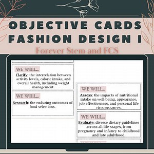 TEKS Aligned Objective Cards for Fashion Design 1-CTE
