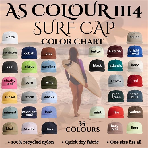AS Colour Surf Cap Color Chart: 35 Colors (digital Download) - Etsy UK