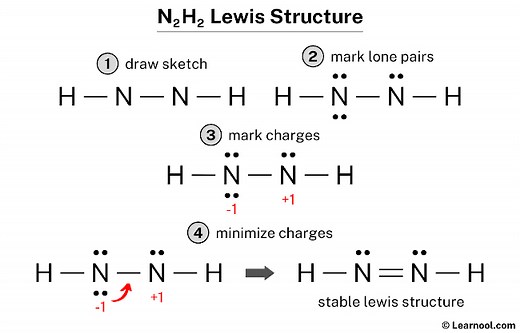N2H2 Lewis structure - Learnool