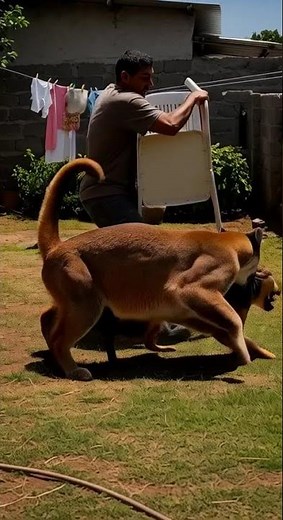 Puma attacks dog in yard