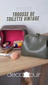 DIY Leather: Create a vintage toiletry bag with a tubular clasp ✨ #leatherdiy #leatherworking