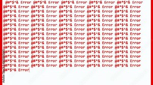 Program failure. Hacking attack. Red system error code on white background.