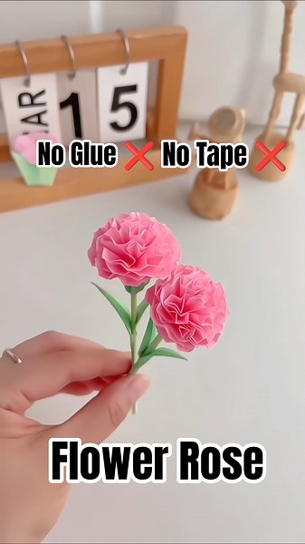 No Glue ❌ No Tape ❌ Roses #diy #craft #papercraft #craftideas #viral #trending
