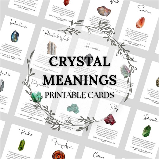 Printable Crystal Meaning Cards: Gemstone Guide, Editable Canva Template (digital Download) - Etsy Canada