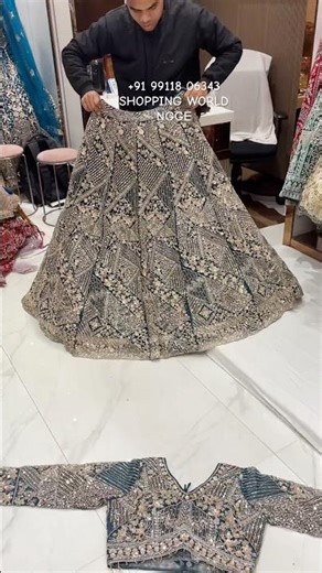 BEAUTIFUL BLUE CROP TOP LEHENGA❤️ #Lehenga #Wedding #Shorts #Viral