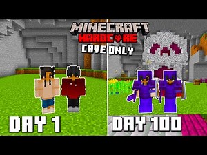 We survived 100 days of Hardcore Minecraft in an all cave world and here's what happened.