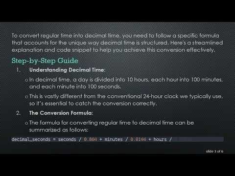 How to Convert Regular Time to Decimal Time in Python