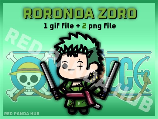 Chibidi - One Piece - Roronoa Zoro (1 Gif and 2 Png) - Etsy