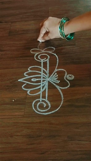 easy border rangoli design 🌺 muggulu 🌺