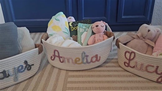 Personalized Baby Gift Basket | Rope Cotton Nursery Basket With Name | Newborn Shower Gift | Toy Storage Basket | Custom Baby Gift - Etsy
