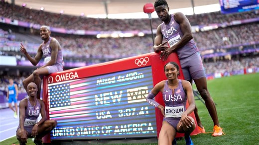 WATCH: Team USA track and field mixed relay team breaks record