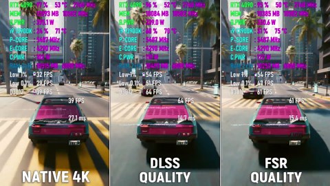 Cyberpunk 2077: FSR 2.1 vs DLSS vs native 4K