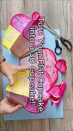 3D Cupcake Assembly Video for Students | February Valentine's Day Math Craft