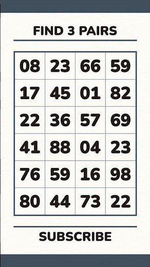 Find the Matching Numbers | Brain Workout ✅