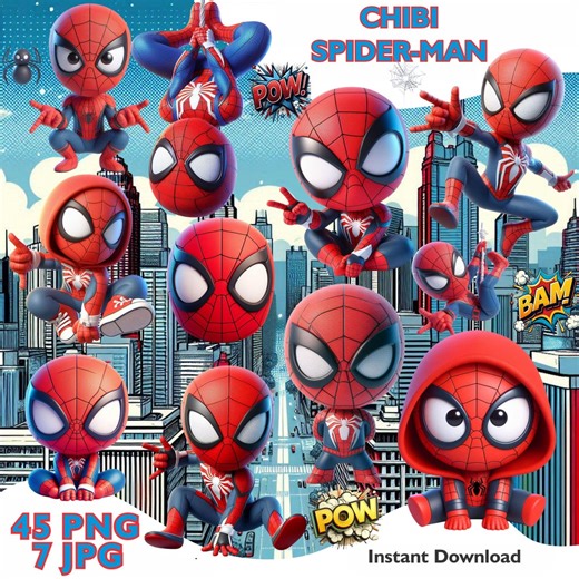Chibi Spider-man PNG Image Pack, Cute Spider-man, (digital Download) - Etsy Canada