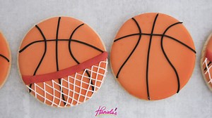 14K views · 76 reactions | Here is an easy tutorial on how to make Basketball Cookies.  Step -by-step picture tutorial: https://www.hanielas.com/basketball-slam-dunk-cookies/ | Haniela's | Facebook