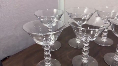 Imperial Candlewick Champagne or Cocktail Glasses | Set of 8 | Beaded Glass Stemware - Etsy
