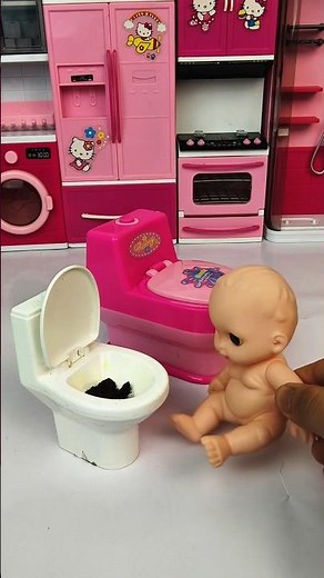 Satisfying With Unboxing barbie doll and pink toilet Playset WiphaASMR #doll#barbie #barbiedoll