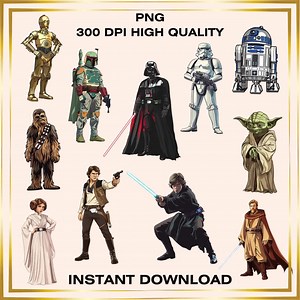 Star Wars Clipart Bundle, Star Wars Stickers, Star Wars Party Decorations, Star Wars Sublimation, Star Wars Bundle, Digital Download - Etsy