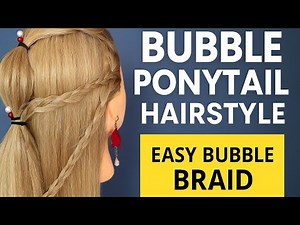 Amazing Bubble Ponytail Hairstyle Tutorial | Quick & Easy Braided Hairdo for Girls 💖✨
