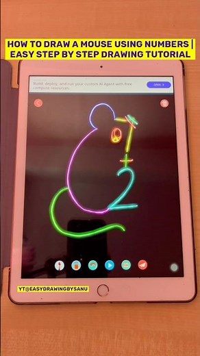 How to draw a Mouse using Numbers | Easy Step by Step Drawing Tutorial #shorts