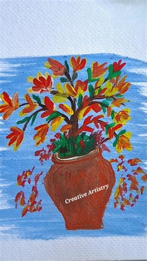 Beginners friendly acrylic color flower painting.#art #creativeartistry