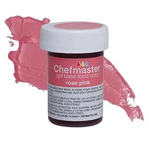 Chefmaster Rose Pink Gel Food Coloring | Vibrant Color | Professional-Grade Dye for Icing, Frosting, Fondant | Baking & Decorating | Fade-Resistant | Easy-to-Use | Made in USA | 1 oz