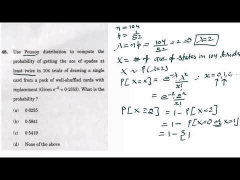Q48, Probability calculation in Poisson Distribution, ISS-2025, Paper -1, series -A