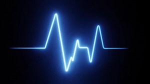 Download Glowing Blue Neon Heartbeat Pulse Line Animation in Seamless Futuristic Loop for free