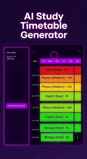 AI That Builds Your Study Timetable