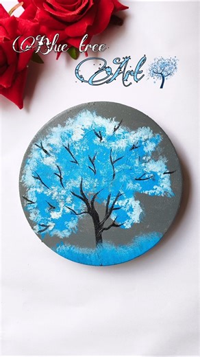 Blue tree art 🌳✨#shorts #shortfeed #foryou #explore #viral #trending