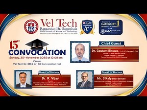 Vel Tech 15th Convocation 2025 | Day 2 | Live