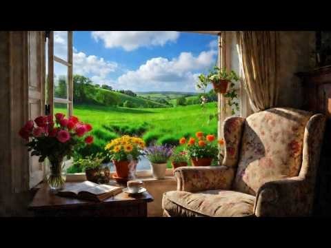 🌿 Cozy Spring Window View ☕ Relaxing Countryside Ambience | Peaceful Nature for Study, Relax & Sleep