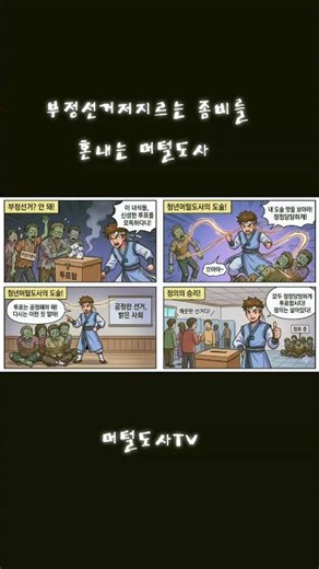 부정선거저지르는좀비를 혼내는머털도사