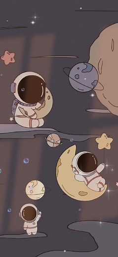 Cute Cartoon Astronaut Wallpaper - Space Themed Livewallpapers