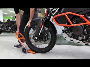 KTM 1290 Super Adventure on Dynamoto Multi-directional Motorcycle Stands