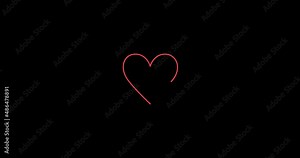 An outline of heart traces over a transparent background. Love. Stock Video