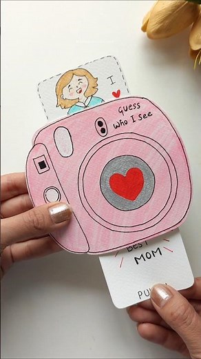 DIY Mothers Day Sliding Card with Cute Camera | Happy Mothers Day!