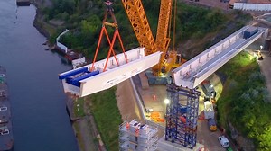 Amazing drone footage shows new Wear footbridge taking shape | Sunderland Echo