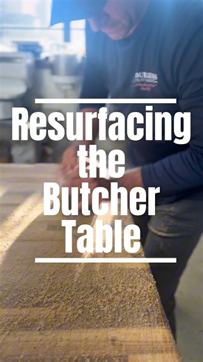 4.9K views · 74 reactions | Here’s how a 134 year old Meat Market maintains their butcher table. You can do the same thing to your wooden cutting boards at home. #Butcher #butcherblock #woodworking #asmr #satisfying | Bourgeois Meat Market | Facebook