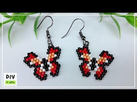 How to Make Butterfly Earrings with Beads 🦋 Brick Stitch Beading Tutorial